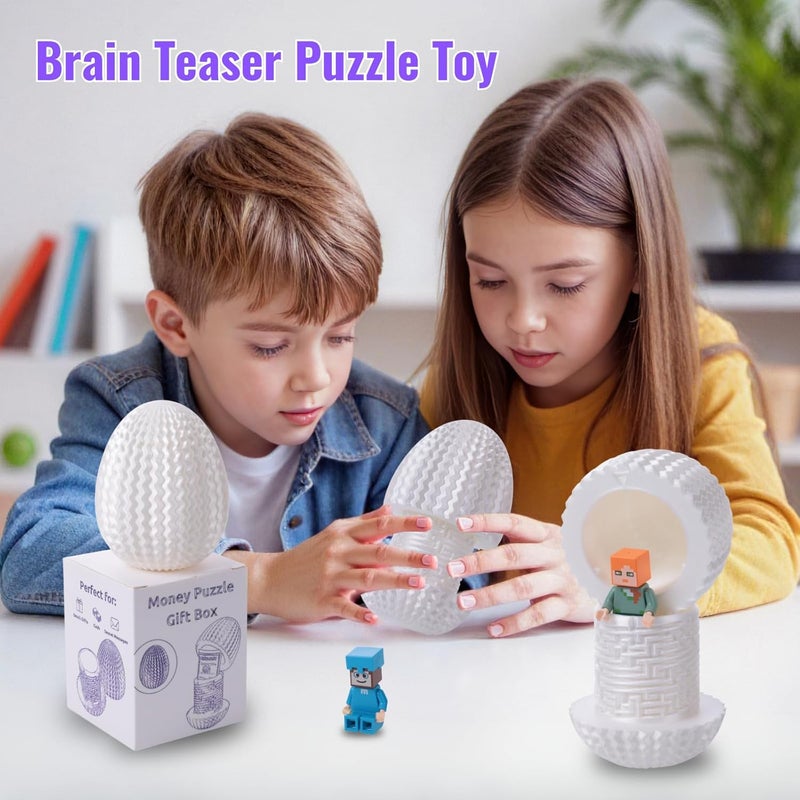 Galapopo Mystery Egg Puzzle Box, Money Puzzle Box for Cash Gift, Birthday Wedding Easter Xmas Holiday Celebration Money Gift Ideas, Brain Teaser Puzzle Toy for Adults Kids Teens - Image 2